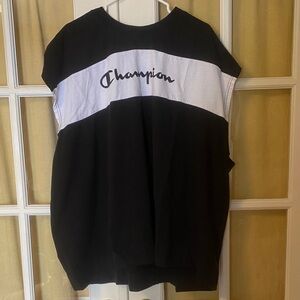 Champion Women's Black and White Muscle Tee ( Unisex )